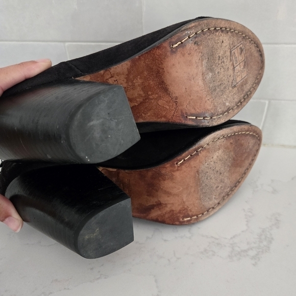 Rag & Bone Classic Newbury Heeled Ankle Boot Asphalt Black Suede Bootie Size 40 - Picture 8 of 11